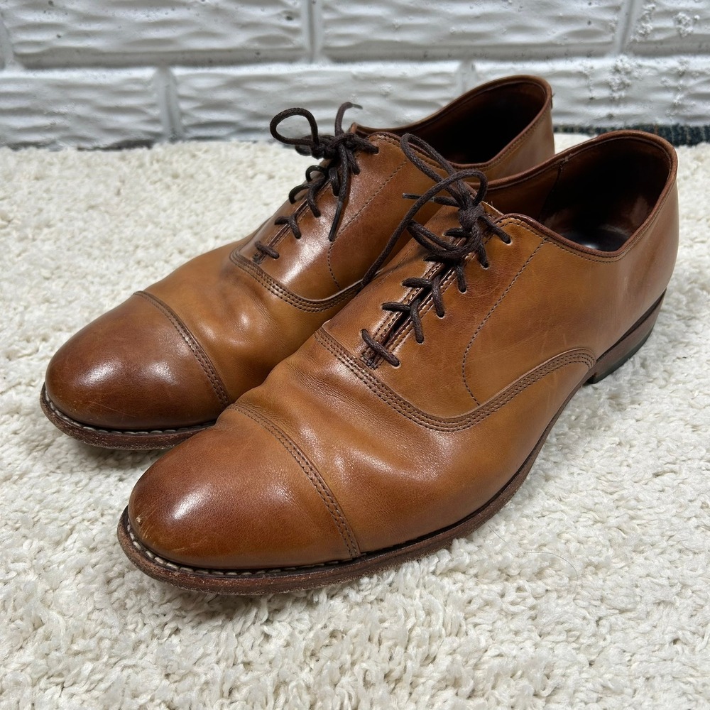 Allen Edmonds Park Avenue 11.5 D Brown Leather Cap Toe Oxford Dress Shoes